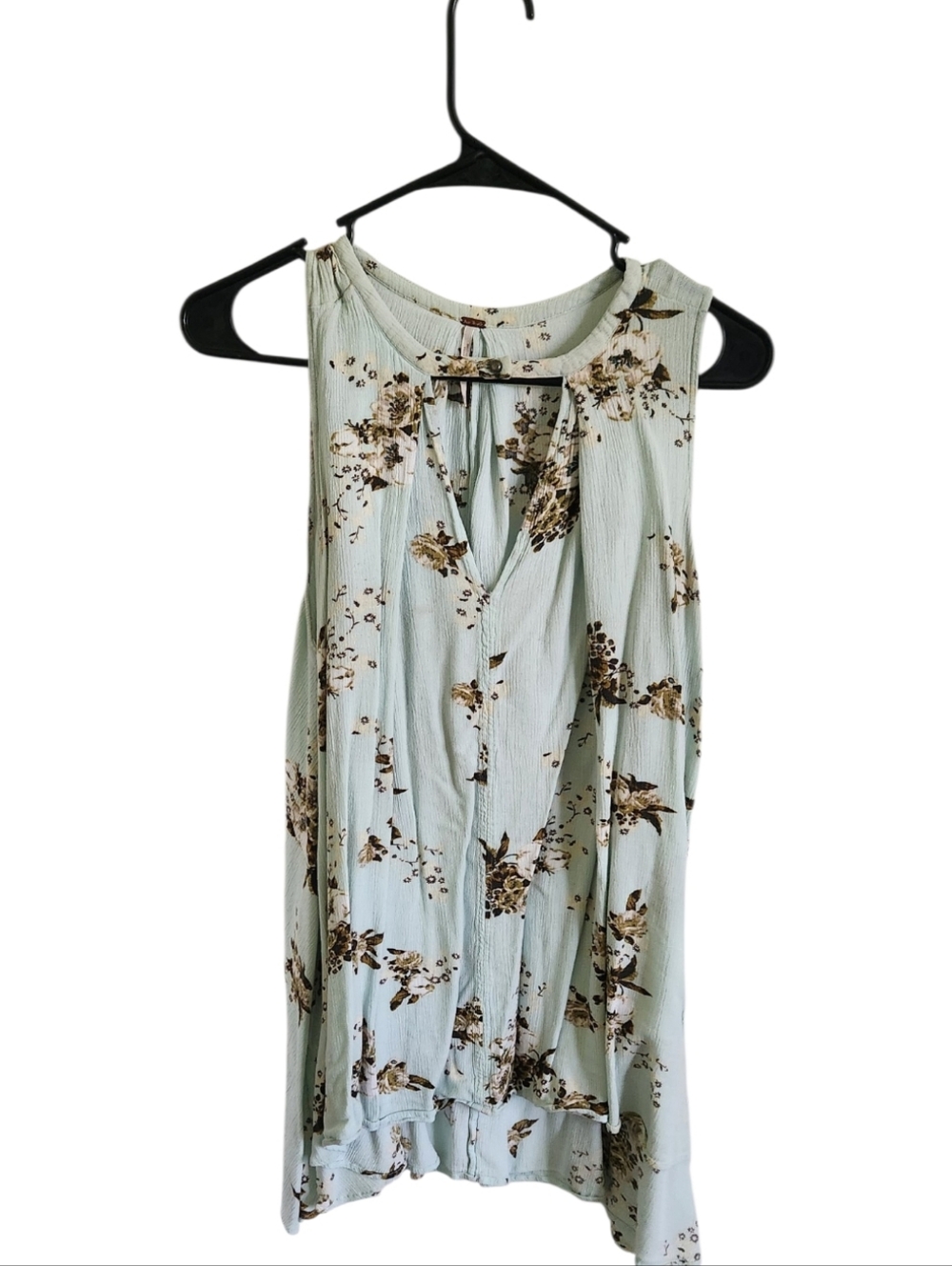 Free People Mint Green Floral Tunic Mini Swing Dress Size XS